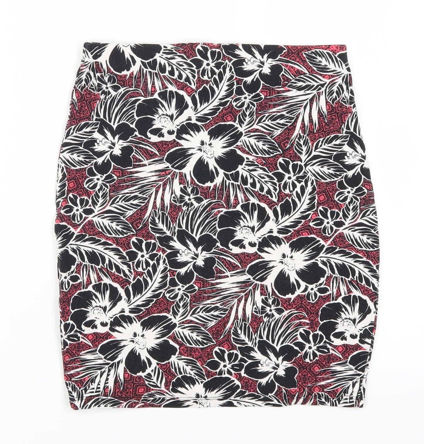 New Look Womens Pink Floral  Straight & Pencil Skirt Size 8