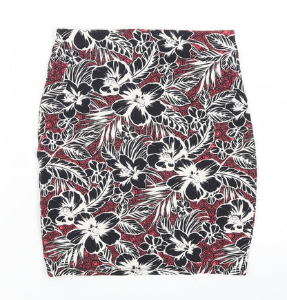 New Look Womens Pink Floral  Straight & Pencil Skirt Size 8