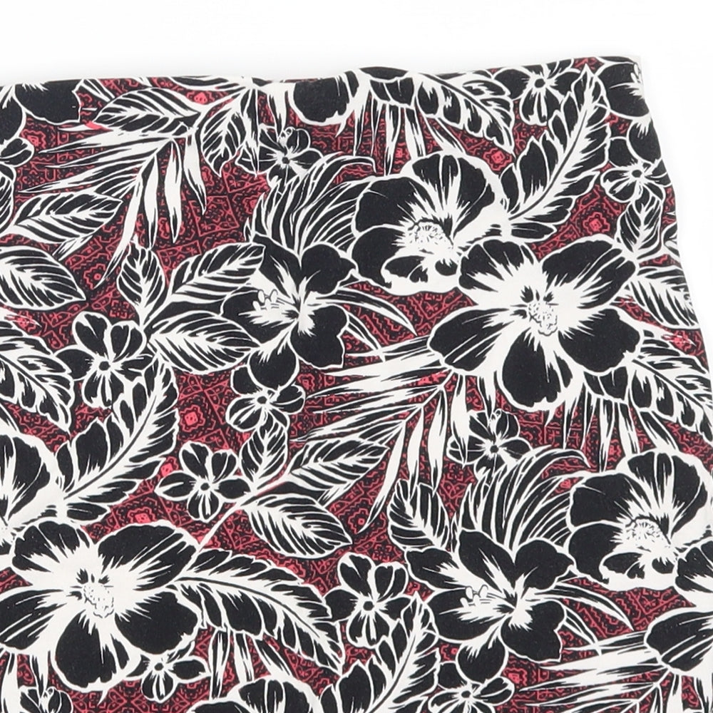 New Look Womens Pink Floral  Straight & Pencil Skirt Size 8