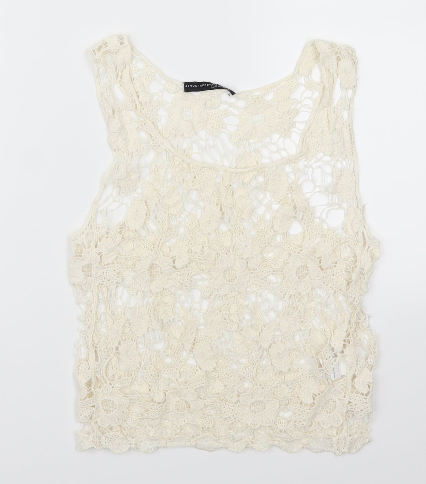 Womens UK Size XS Atmosphere Beige Basic Tank