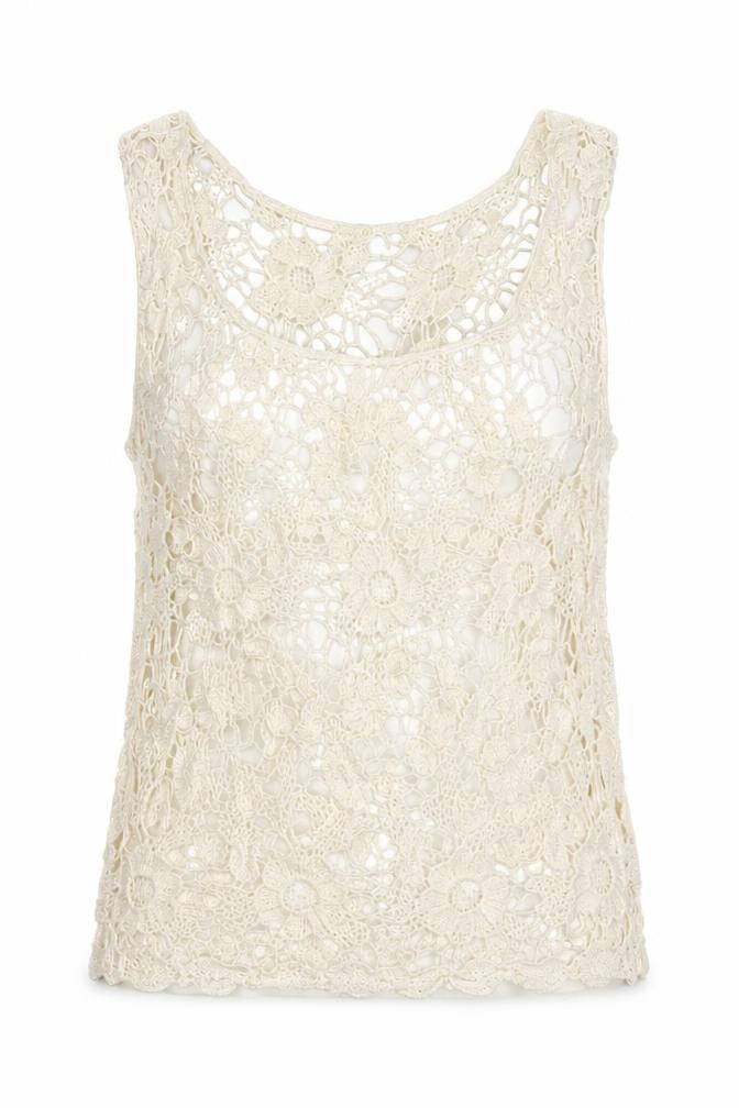 Womens UK Size XS Atmosphere Beige Basic Tank