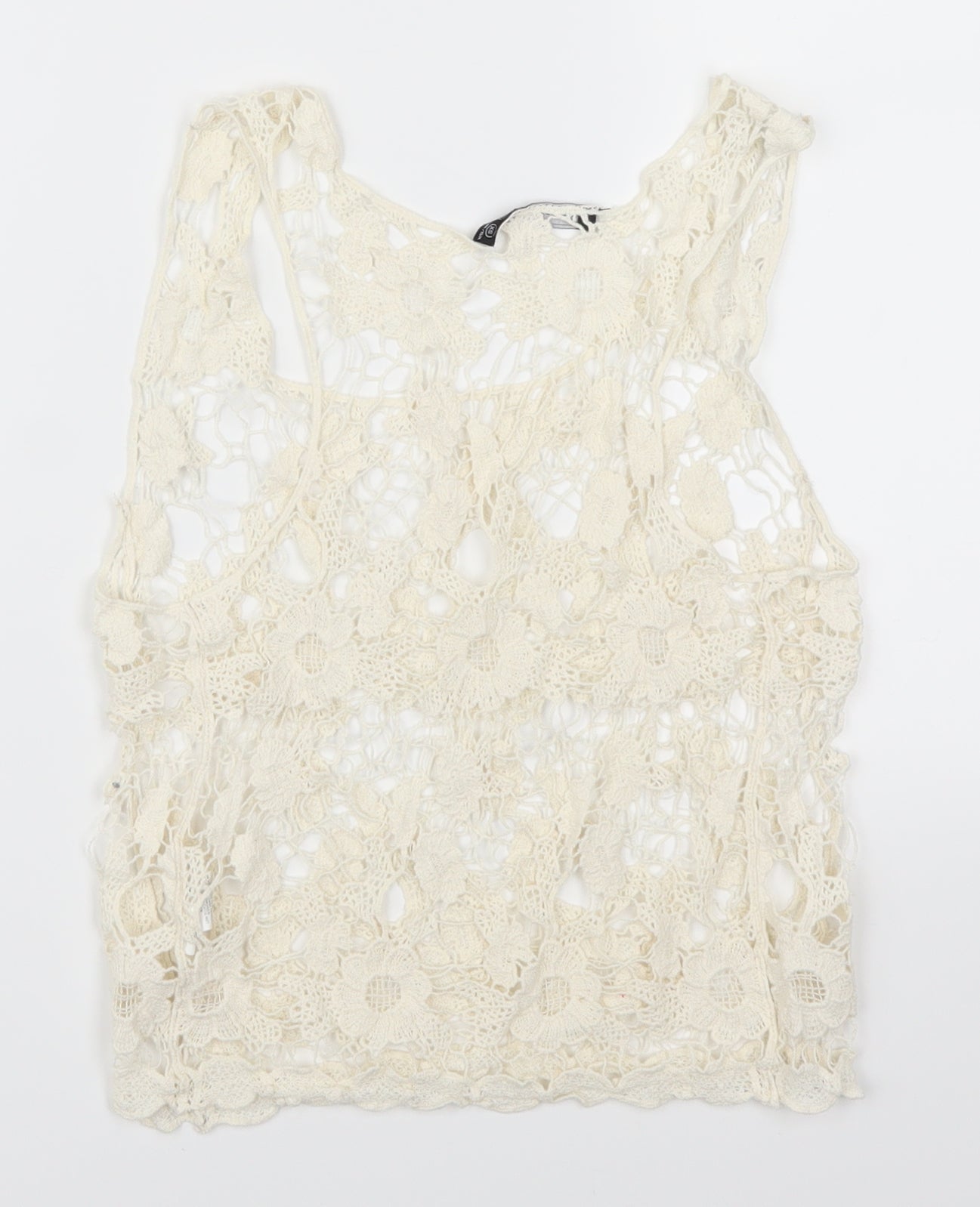 Womens UK Size XS Atmosphere Beige Basic Tank