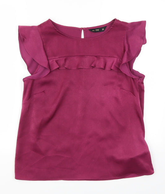 F&F Womens Purple   Basic Blouse Size 12  - Plum