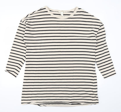 H&M Womens Beige Striped  T-Shirt Dress  Size M  - Sweater Dress