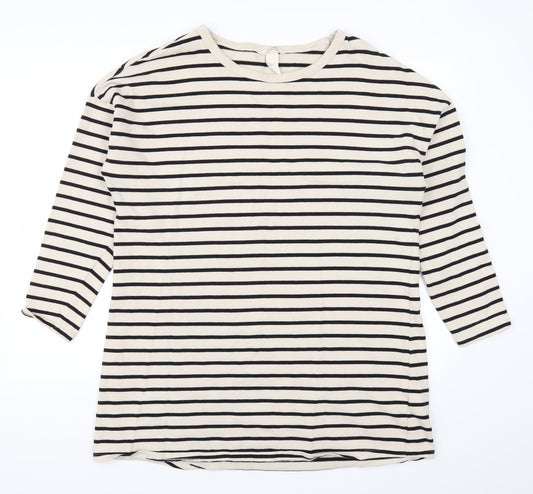 H&M Womens Beige Striped  T-Shirt Dress  Size M  - Sweater Dress