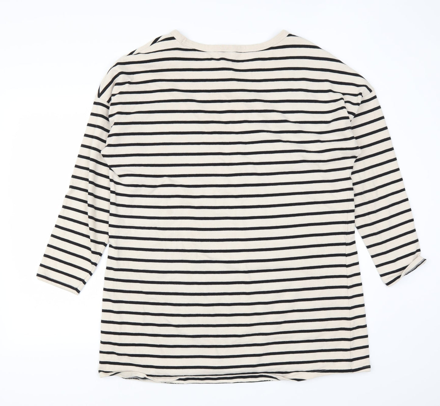 H&M Womens Beige Striped  T-Shirt Dress  Size M  - Sweater Dress