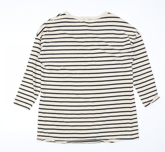 H&M Womens Beige Striped  T-Shirt Dress  Size M  - Sweater Dress