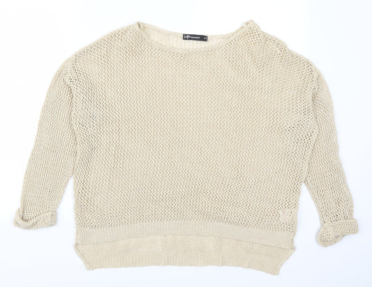Internationale Womens Beige   Pullover Jumper Size 16
