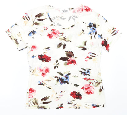Womens UK Size S Afibel Ivory Basic T-Shirt