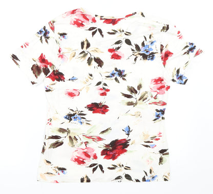 Womens UK Size S Afibel Ivory Basic T-Shirt