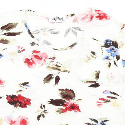 Womens UK Size S Afibel Ivory Basic T-Shirt