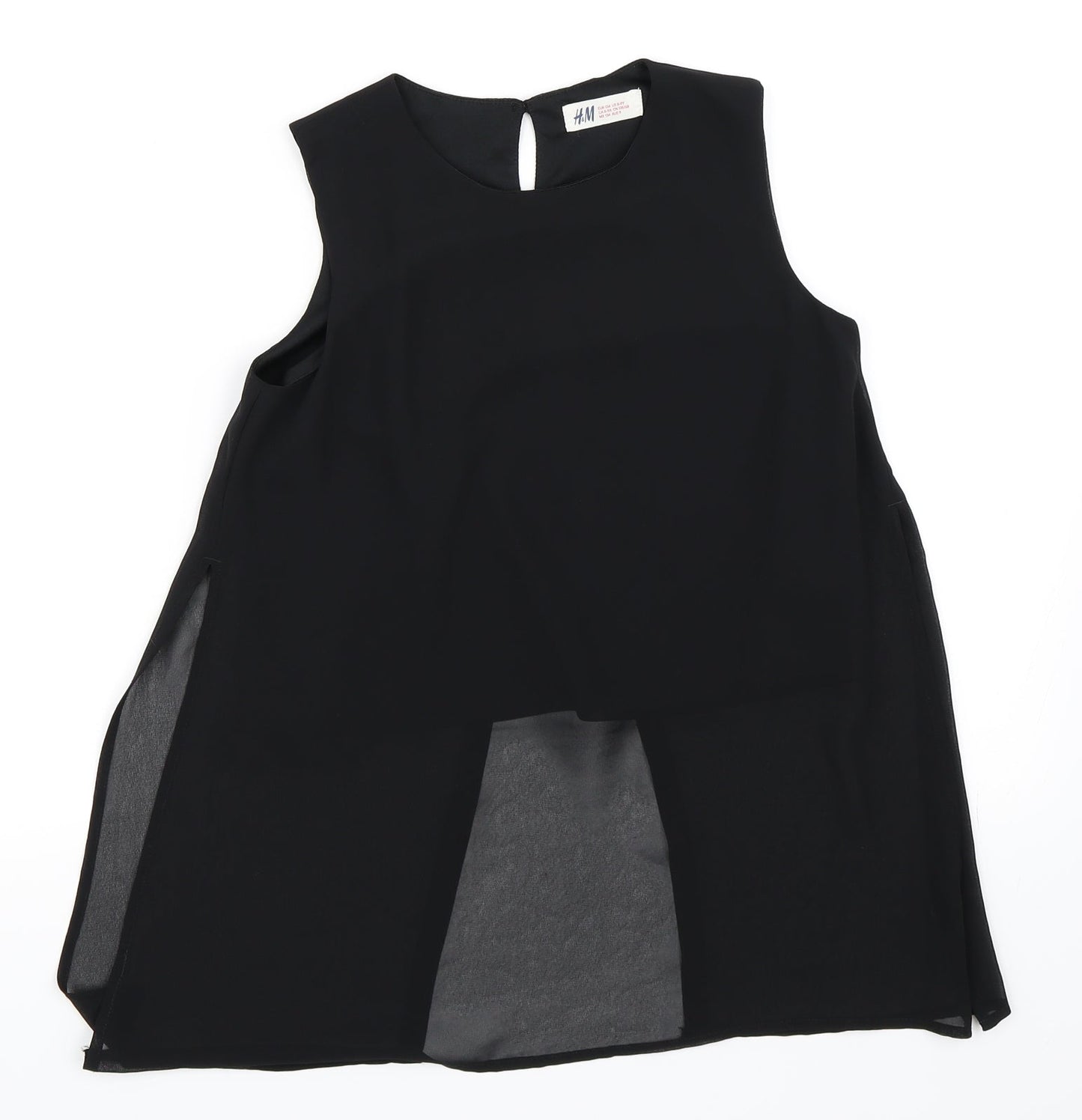 H&M Girls Black   Basic Blouse Size 8-9 Years