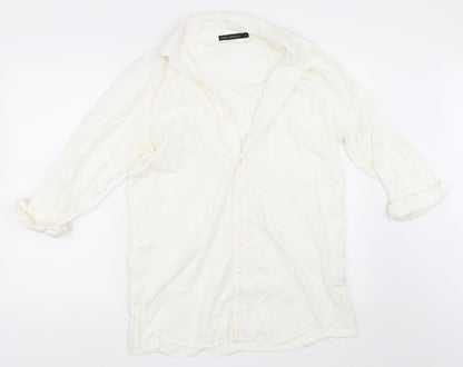 Mens UK Size M French Connection White  Button-Up Long Sleeve Casual Shirt