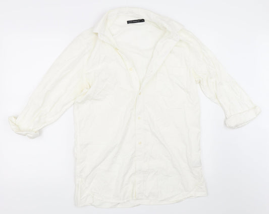 Mens UK Size M French Connection White  Button-Up Long Sleeve Casual Shirt