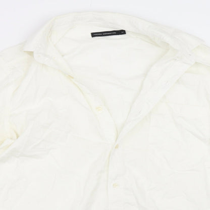 Mens UK Size M French Connection White  Button-Up Long Sleeve Casual Shirt