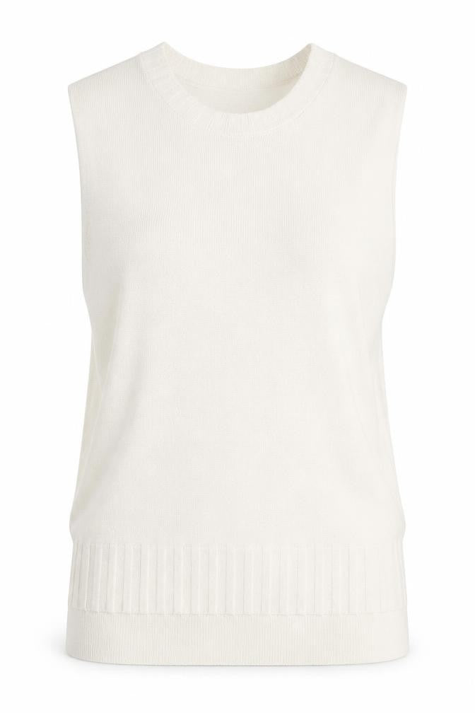 Womens UK Size 10 Topshop Ivory Basic Tank