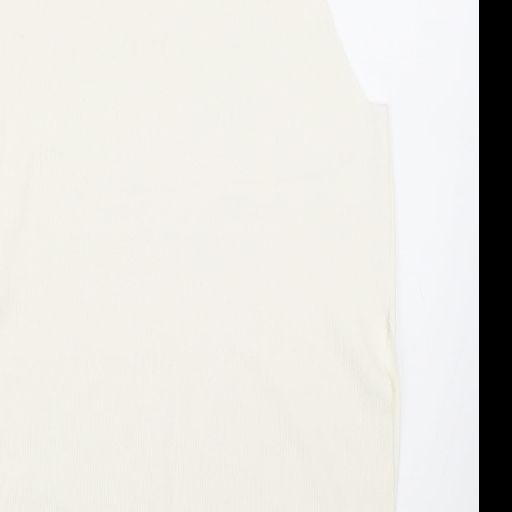 Womens UK Size 10 Topshop Ivory Basic Tank