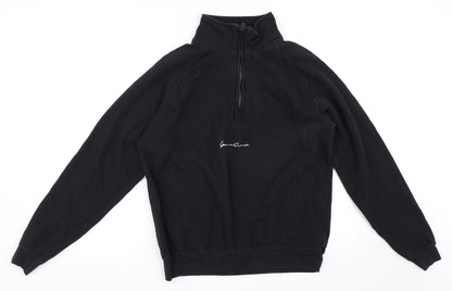 Yae Mens Black   Henley Sweatshirt Size M