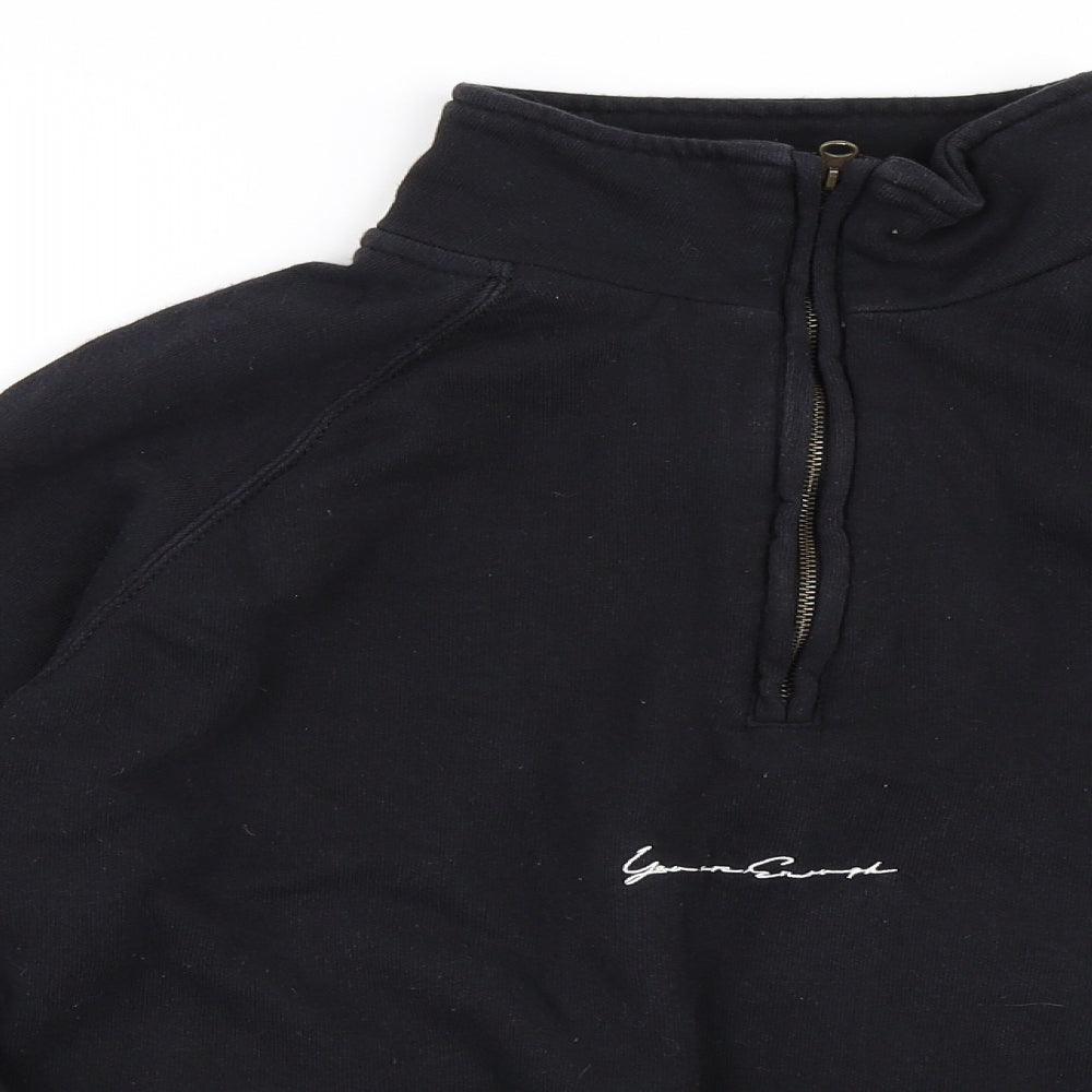 Yae Mens Black   Henley Sweatshirt Size M