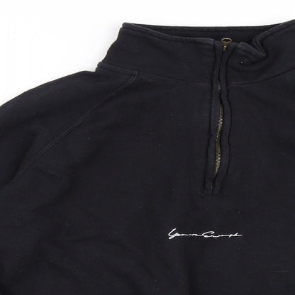 Yae Mens Black   Henley Sweatshirt Size M