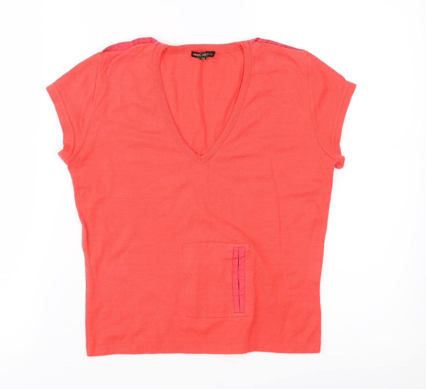 Amaya Arzuaga Womens Red  Jersey Basic T-Shirt Size 10