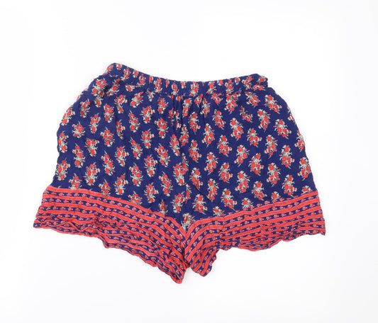 Boohoo Womens Blue Floral   Shorts Size 8