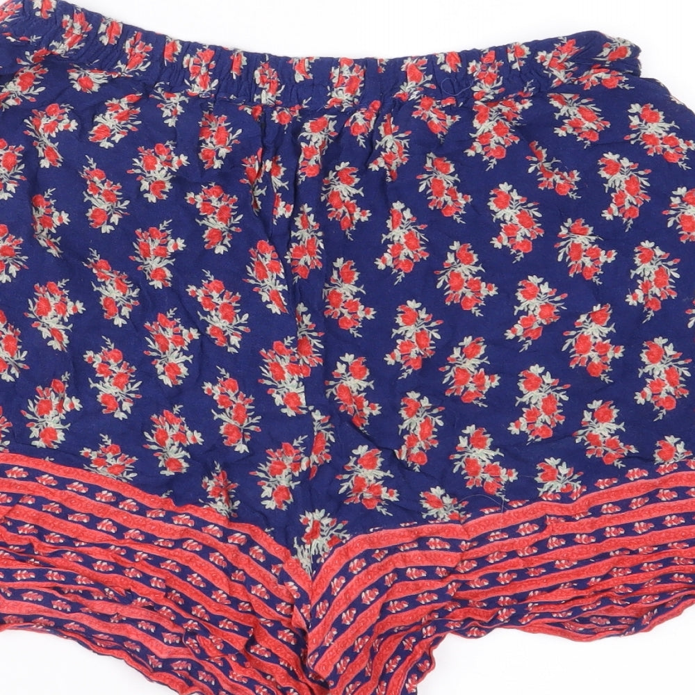 Boohoo Womens Blue Floral   Shorts Size 8
