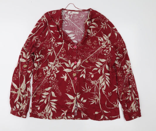 Womens UK Size S Oysho Red Basic Blouse