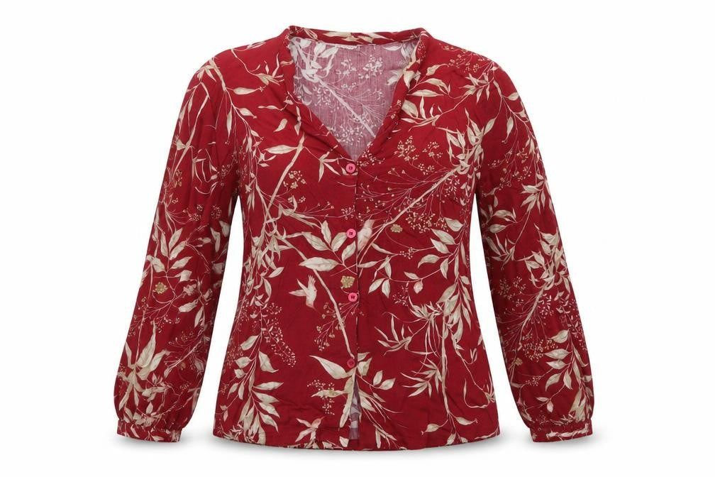 Womens UK Size S Oysho Red Basic Blouse