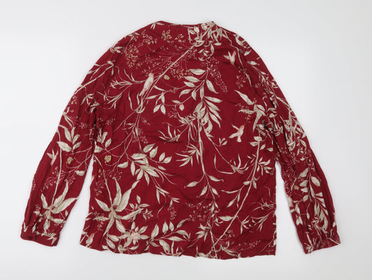 Womens UK Size S Oysho Red Basic Blouse