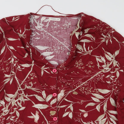 Womens UK Size S Oysho Red Basic Blouse