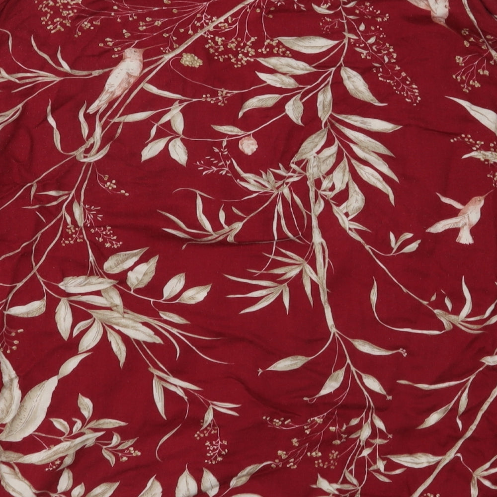 Womens UK Size S Oysho Red Basic Blouse