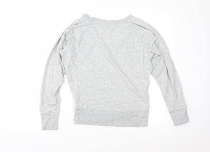 H&M Womens Grey  Jersey Pullover Sweatshirt Size XS