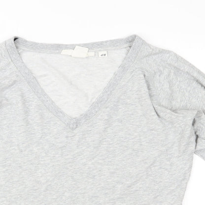 H&M Womens Grey  Jersey Pullover Sweatshirt Size XS