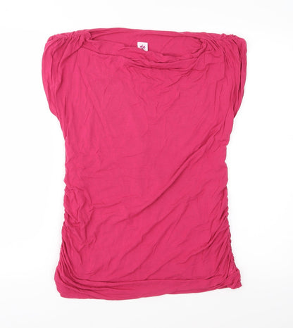 9Fashion Womens Pink  Jersey Basic Blouse Size M
