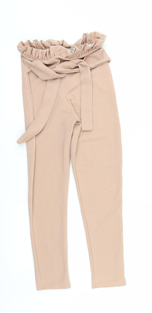 Womens UK Size 8 PRETTYLITTLETHING Regular Fit  Beige Trousers