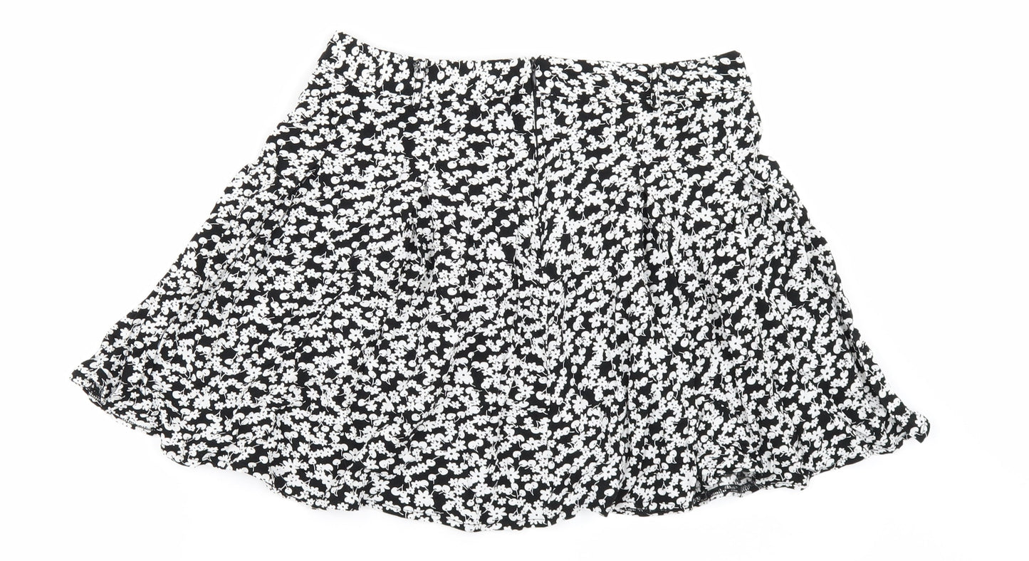 Parisian Womens Black Floral  Mini Skirt Size 10