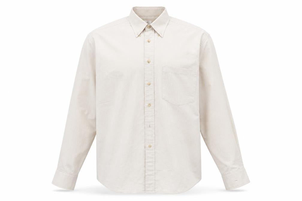 Mens UK Size 16 Burtons Beige  Button-Up Long Sleeve Casual Shirt