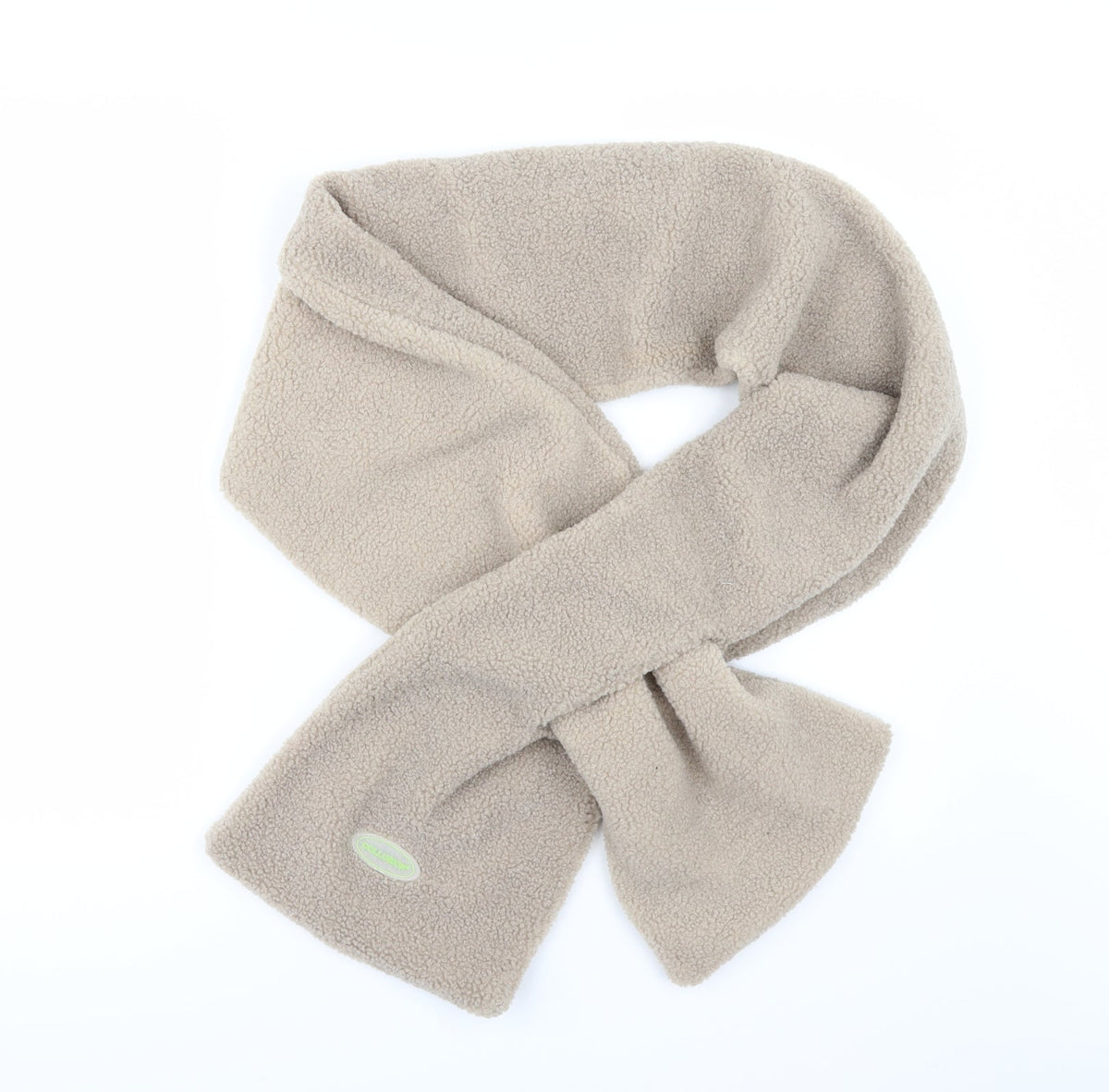 Front view of Collusion unisex beige scarf