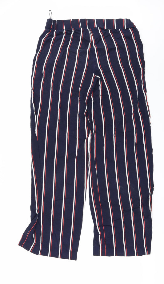 NEXT Womens Blue Striped  Trousers  Size 6 L30 in