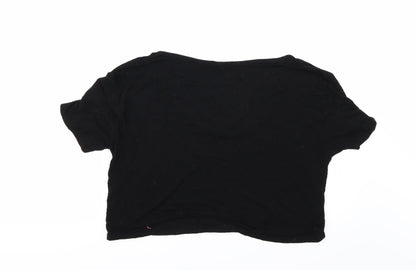 Womens UK Size 8 Boohoo Black Basic T-Shirt