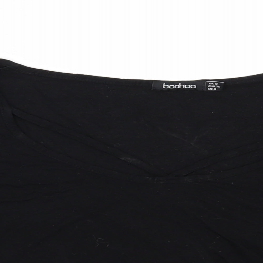 Womens UK Size 8 Boohoo Black Basic T-Shirt