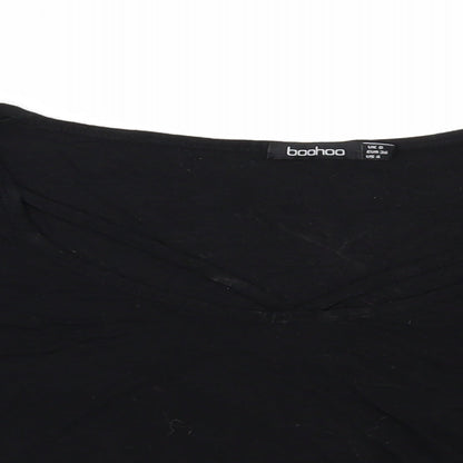 Womens UK Size 8 Boohoo Black Basic T-Shirt