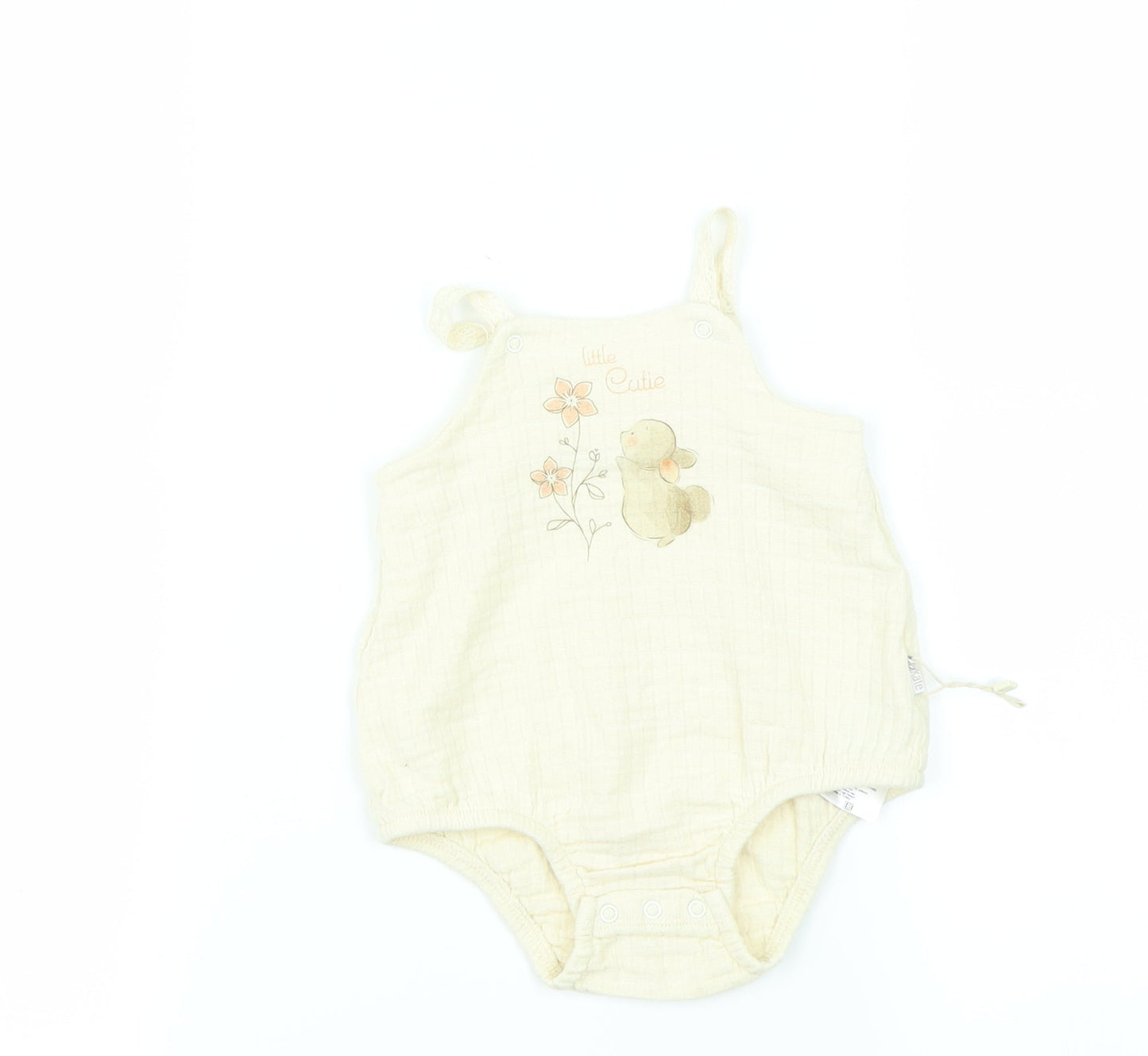 Preworn Girls Beige   Babygrow One-Piece Size 6-9 Months