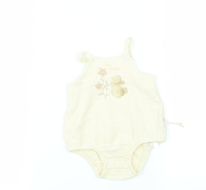 Preworn Girls Beige   Babygrow One-Piece Size 6-9 Months