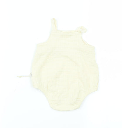 Preworn Girls Beige   Babygrow One-Piece Size 6-9 Months