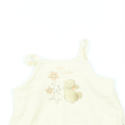 Preworn Girls Beige   Babygrow One-Piece Size 6-9 Months
