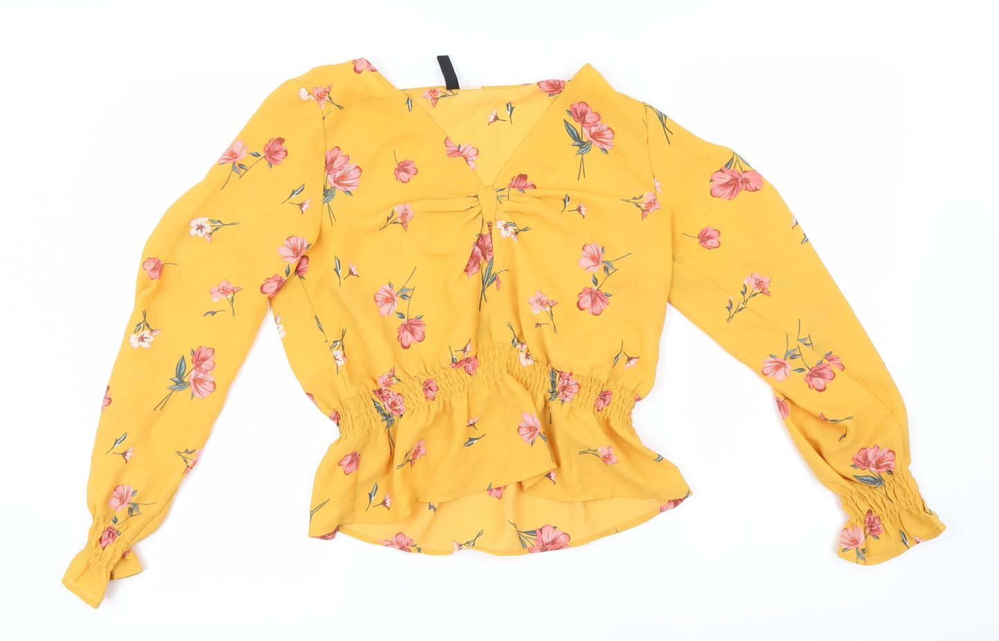 Womens UK Size 8 H&M Yellow Basic Blouse