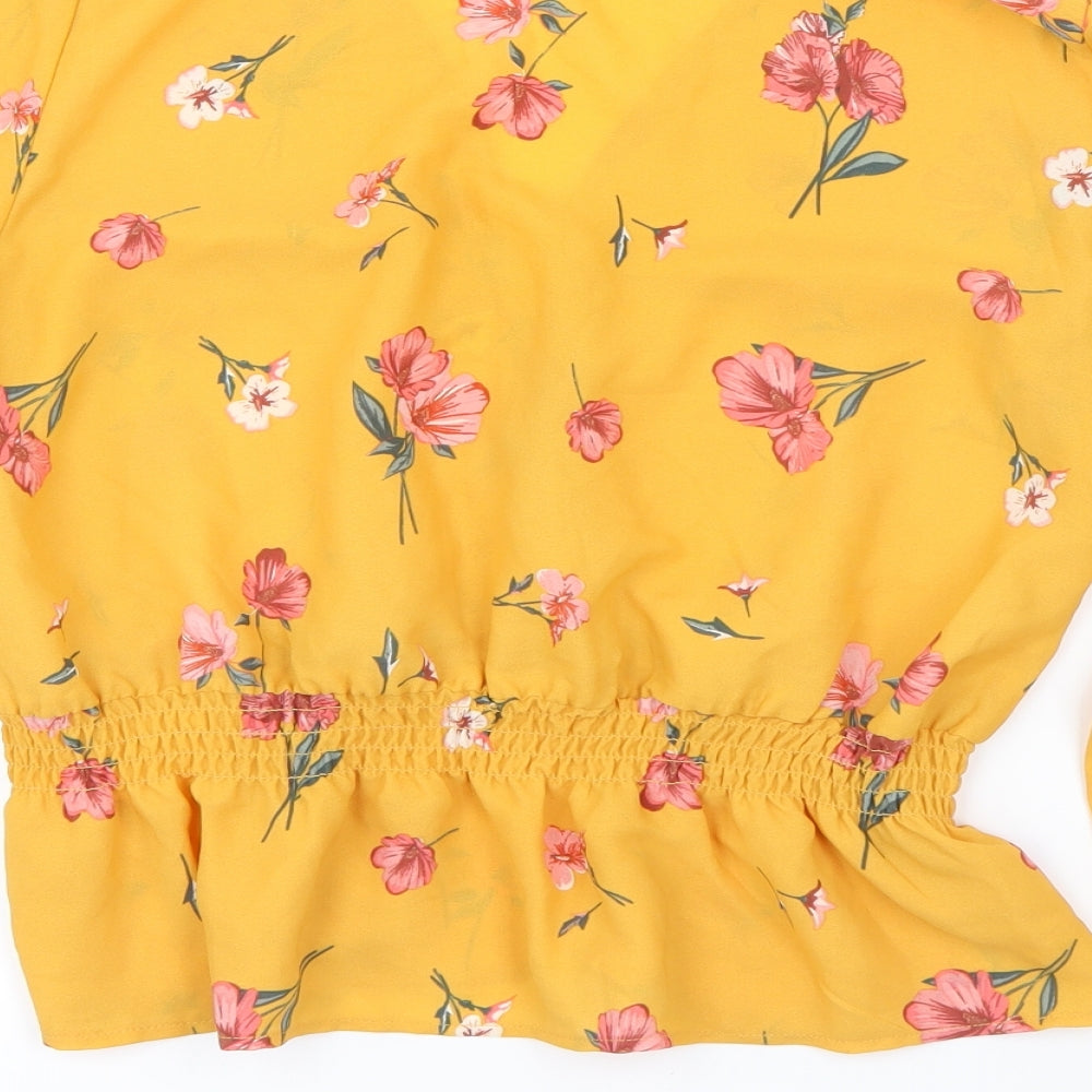 Womens UK Size 8 H&M Yellow Basic Blouse