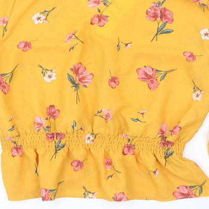 Womens UK Size 8 H&M Yellow Basic Blouse